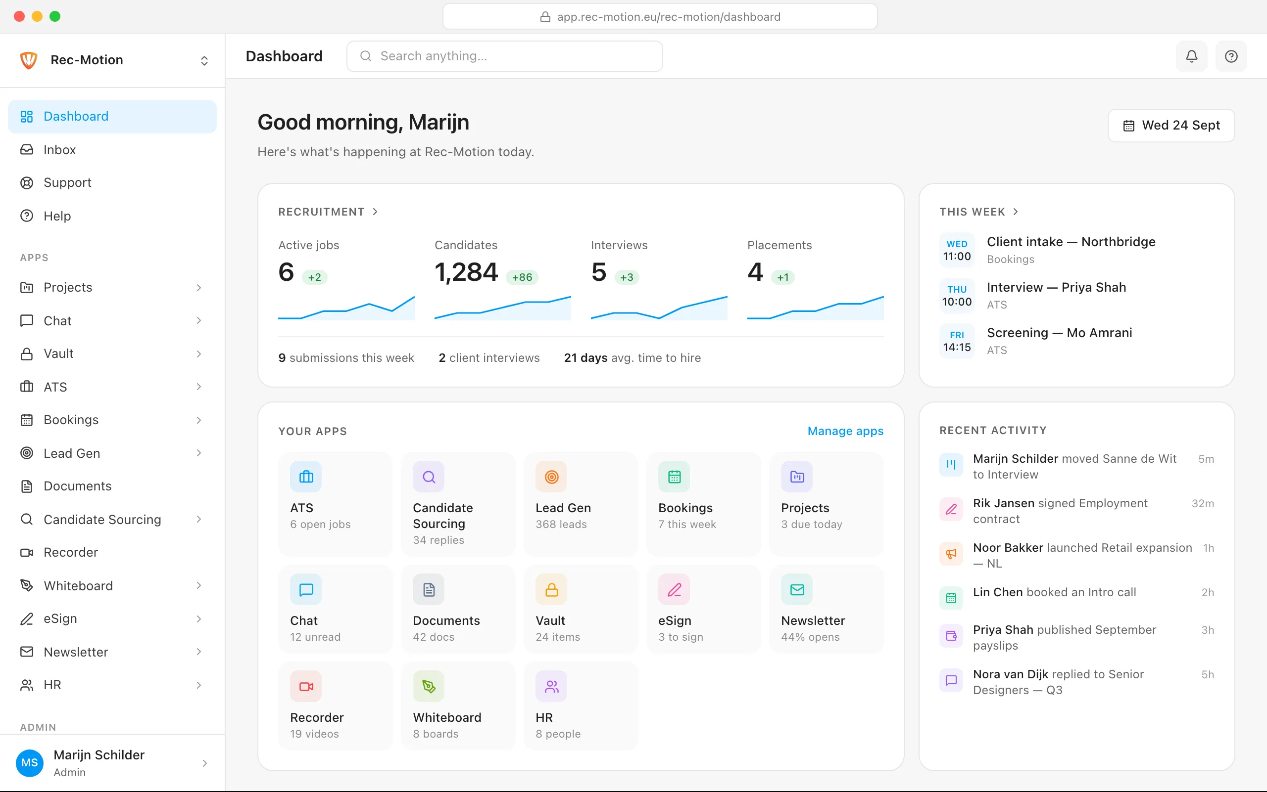 Het Rec-Motion dashboard